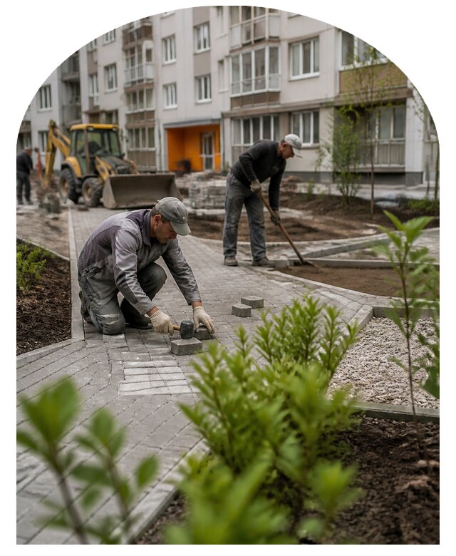 Благоустройство двора многоквартирного дома в Дагестанских Огнях